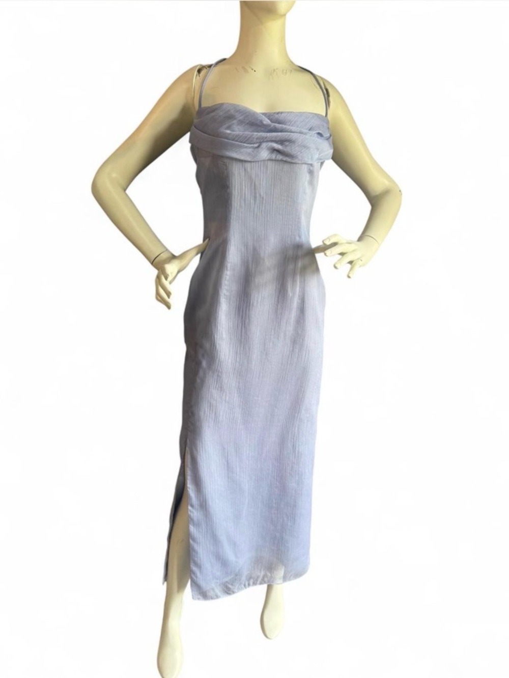 Watters & Watters lilac formal dress with side slit